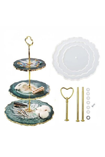 Getshopmini قالب تقديم الكيك من السيليكون الإيبوكسي على شكل دائري متموج