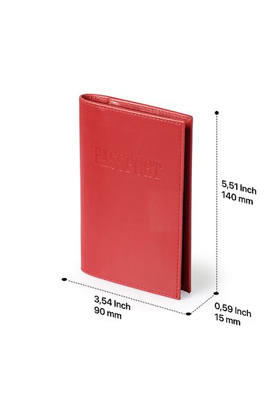 OttoAngelino Otto Angelino Husa Pașaport din piele - Protecție RFID - Roșu