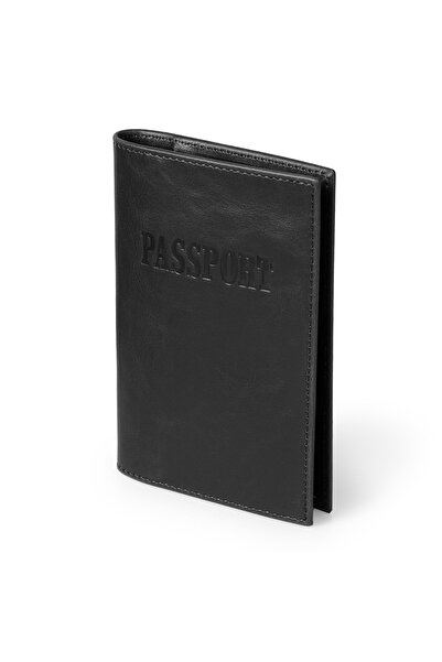 OttoAngelino Otto Angelino Leather Passport Case Wallet - Rfid Protected - Black