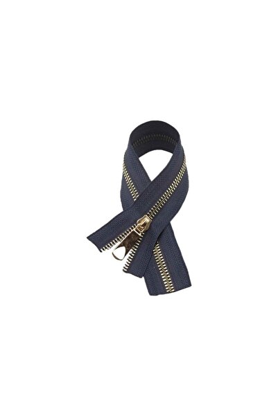 The Fabric Yarn سحاب أزرق كحلي ذهبي 30 سم