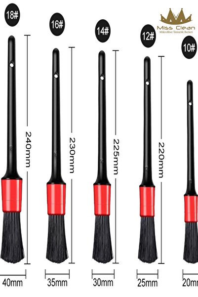 MissClean ( 5 Adet ) Oto Detay Fırçası Seti Kaliteli Detaylı Farklı Boyutlar,...