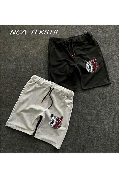 YOHO SPORT Panda Printed Original Unisex Σορτς Καλοκαιρινό Σετ 2 τεμ
