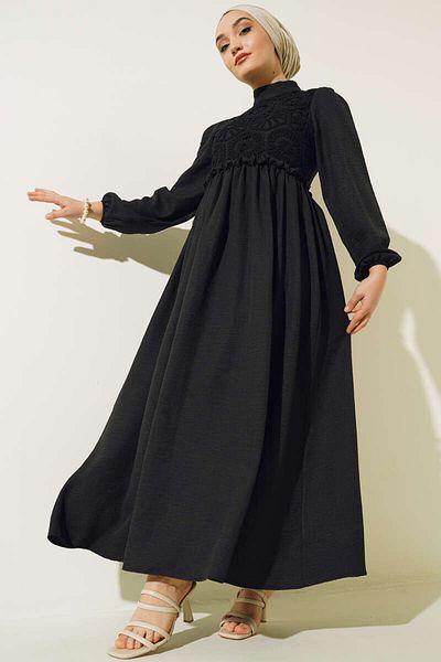 Zade Dress with Lace Mesh Front Detail