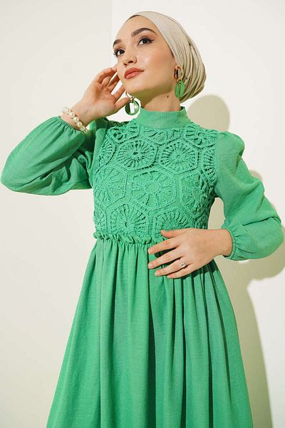 Zade Dress with Lace Mesh Front Detail