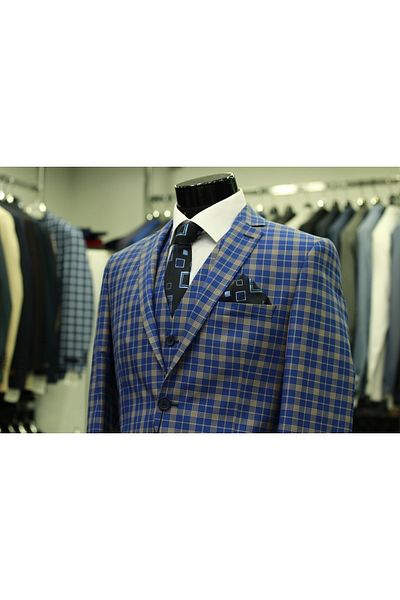 MASSARO Costum cu vestă de lână slim fit