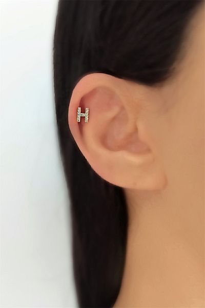 Çlk Accessories ثقب الحرف الذهبي - H HarfPiercing