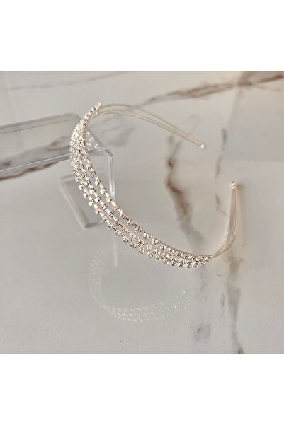 CSR AKSESUAR Ασημένιο στέμμα από πέτρα ζιργκόν τριών σειρών