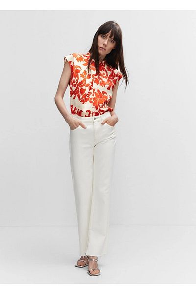 MANGO Woman Floral satin blouse