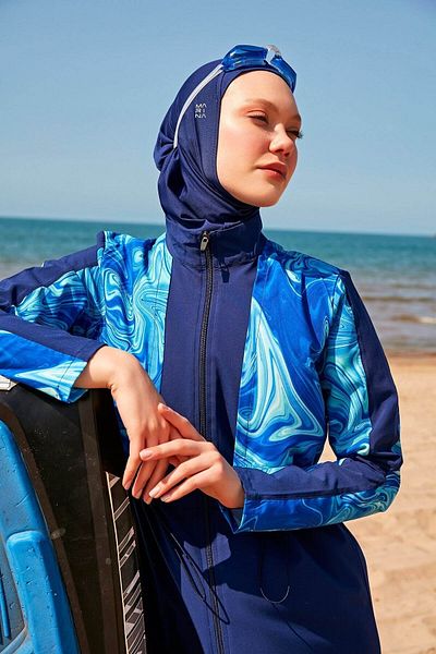 Marina H2O Swim Series Navy Blue Hijab Swimsuit M2319