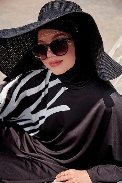 Marina Black Full Covered Hijab Swimsuit M2308