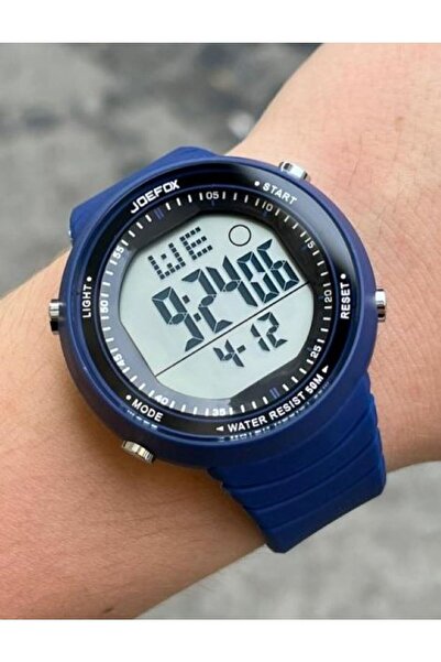 Joefox Digital Silikon Kayışlı Su Geçirmez Unisex Kol Saati Lacivert