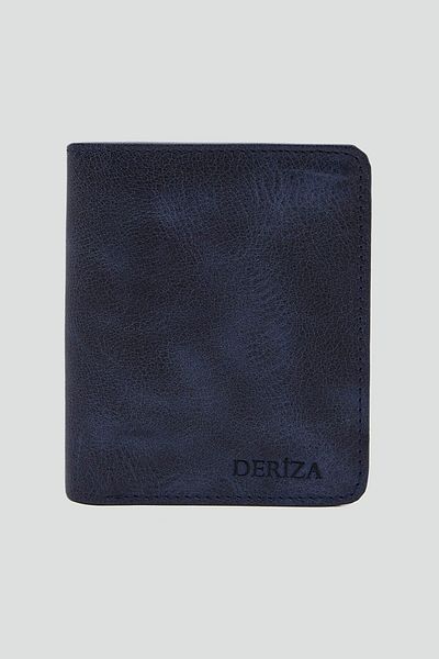 Deriza Ανδρικό πορτοφόλι Dik Crazy Real Leather Navy Blue