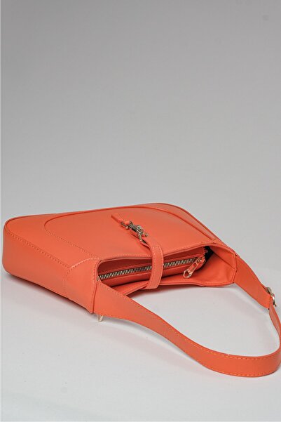 Çantacımstore Women's Baguette Handbag Lockable Mng Orange