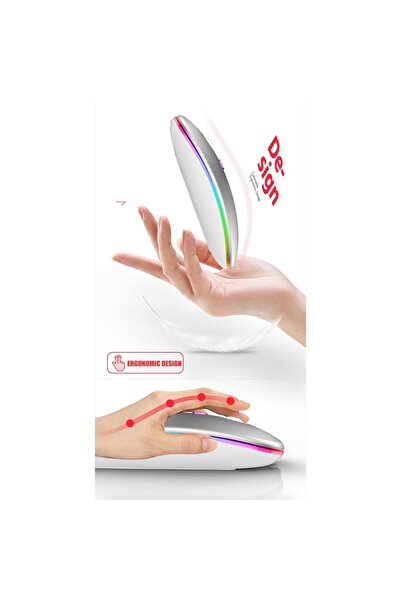 Apera BN28 Kablosuz Wireless Mouse Sessiz Tık RGB Aydınlatmalı Şarj Edilebilir