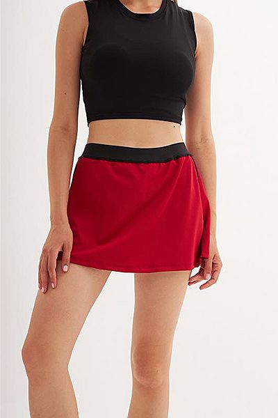Eke Tekstil Red Color Sports And Daily Use Beach Shorts Skirt Pool Sea Swimwear Summer Dance Shorts Skirt