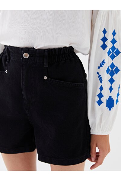 LC Waikiki Pohodlné dámské džínové šortky s tvarovaným elastickým pasem