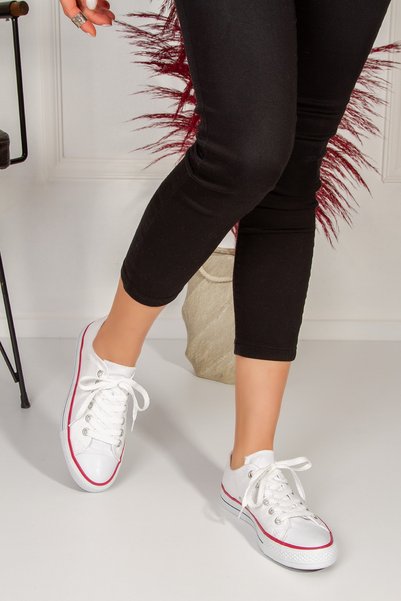 simplicity White Short Unisex Linen Sneakers
