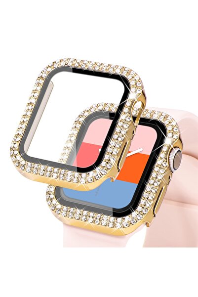 GREGOSS Apple Watch 1 2 3 4 5 6 Se 7 8 9 Serisi 44mm 360 Tam Koruma Önü Cam S...