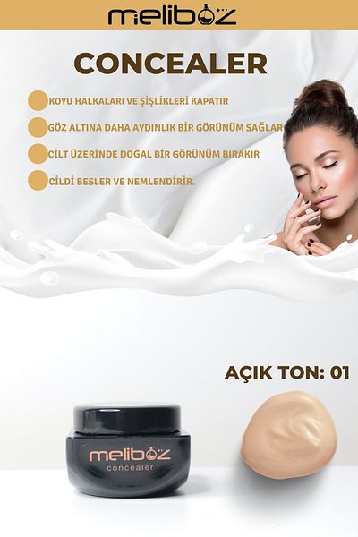 meliboz Salmon Concealer Concealing Cream 15ml Light Tone