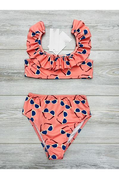 My Kids Wear Frilly Printed Girl's Swimsuit
