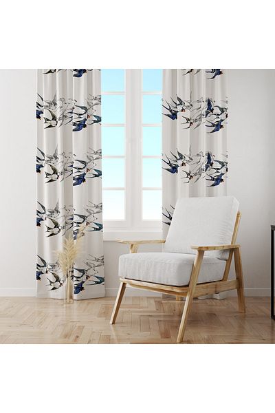 MUN HOME Digital printed backdrop curtain single wing 140 x 260 cm Edge Folded Stitched