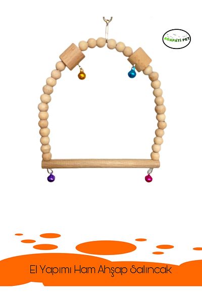 ADAPATİ PET Raw Wooden Bird Swing
