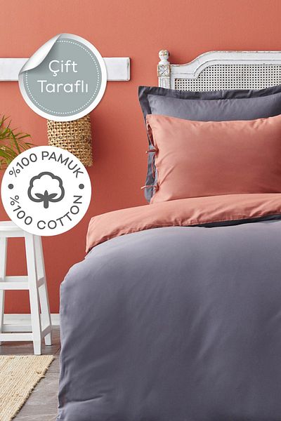 Karaca Home Σετ Παπλωματοθήκη Διπλής Όψης Anthracite Terecota - Διπλό