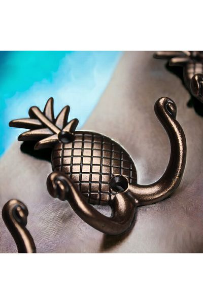 Dizaynhouse Copper Metal Pineapple Hanger - Coat Rack, Back and Wall Hanger, Doorway and Mounted Hanger