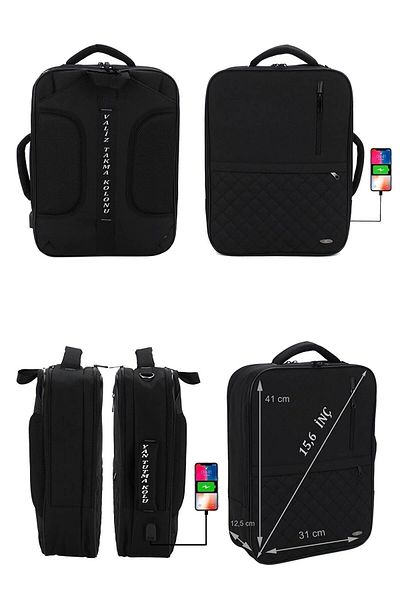 Dias avm case clubBlack 15.6 inch Notebook-Leptop Back and Shoulder Bag with USB Output Water Shockproof Surface