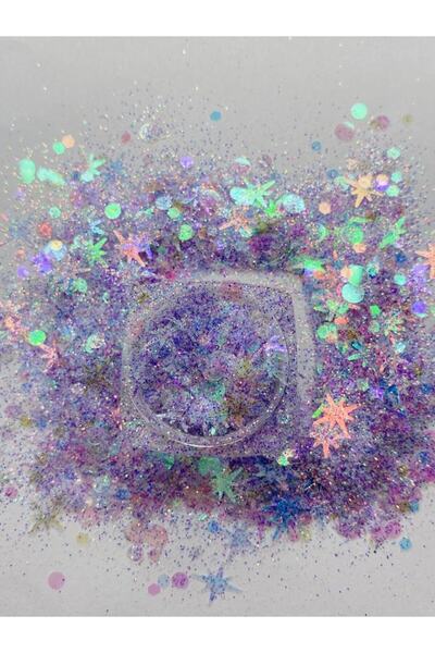 Sirius Hobi Epoksi Reçine Magic Box Lila Tırnak Makyaj Chunky Glitter 8 gr Hologramlı Sim 2x4gr Kutulu