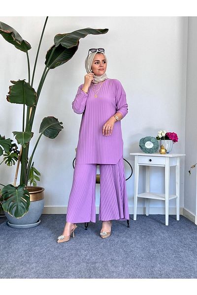 ASEL FASHİON Pleated Sandy Set