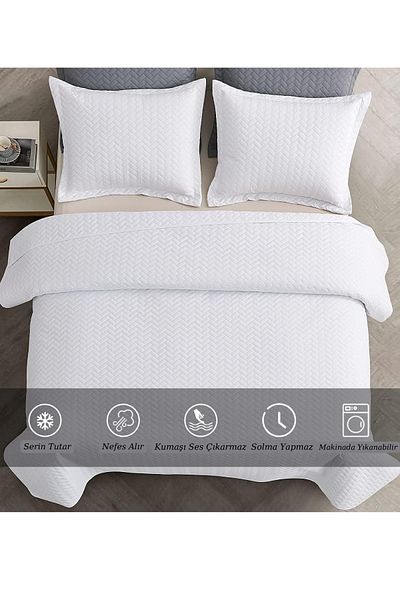 Elyaf Sepeti Μονό Λευκό Καπιτονέ μοτίβο 1200 gr Summer Pique White Hotel Pique 160 X 230 cm