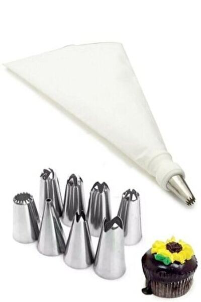 LinkaHome Metal 9 Duylu Krema Torbası Seti - 9 Uçlu Krema Sıkma Torbası