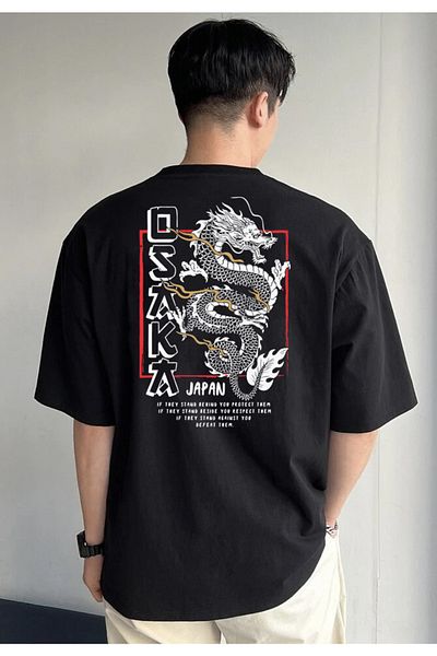 DEEPSENCE Μπλουζάκι Unisex Oversize Osaka Back Print Μαύρο