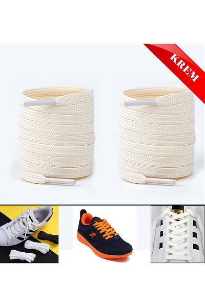 AiryFooT Shoelaces 120 cm Flat Cream 1 Pair