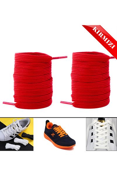 AiryFooT Shoelaces 120 cm Flat Converse Red 1 Pair