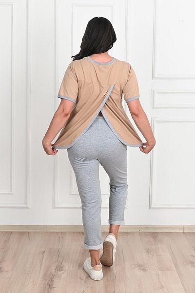 Koza Butik Γυναικείο Σετ Φούτερ με Λεπτομέρεια Πλάτης Plus Size 3804-23