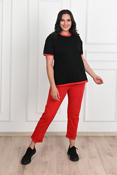 Koza Butik Kadın Büyük Beden Sırt Detaylı Eşofman Takımı 3804-23