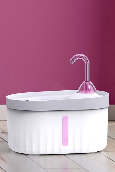 ATA HOME AQUATA Automatic Cat Dog Waterer Water Fountain and Spring Lighted Ultra Quiet USB Connection 2.3 lt 40db