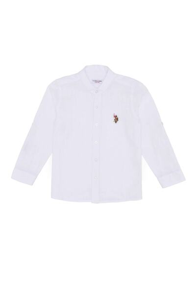 U.S. Polo Assn. Erkek Çocuk Beyaz Gömlek Uzunkol