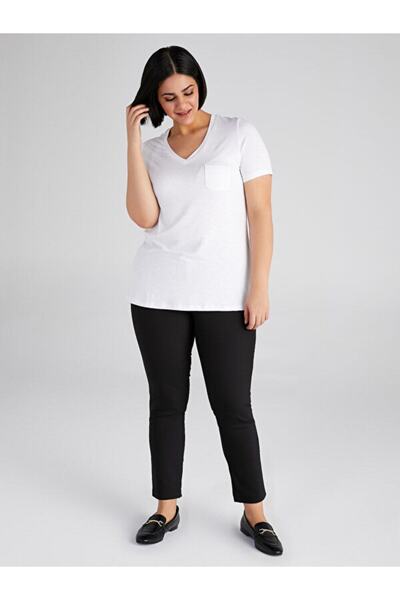 Faik Sönmez V Yaka Kısa Kollu T-Shirt B00006