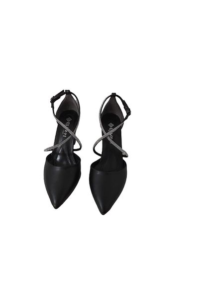 Elvan pantofi de seară cu toc elegant, cu piatră neagră, pentru femei