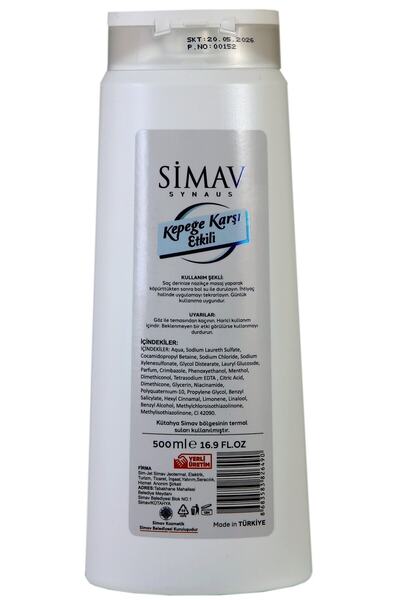 SİMAV SYNAUS Termal Sulu Kepeğe Karşı Etkili Mentollü Şampuan - 500 Ml