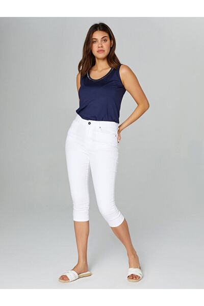 Faik Sönmez Slim Fit Coton Parça Boya Capri B00078-1