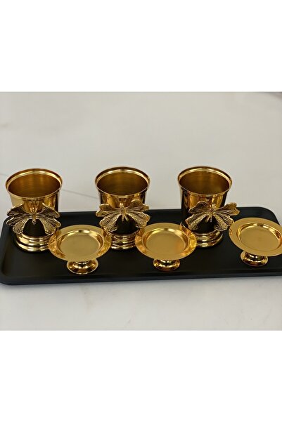 Elzemm store LUXURIOUS PRESENTATION WITH 3 GOLD COLOR ROSE BUCKETS AND 3 GOLD MACARON HOLDERS