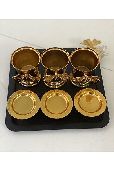 Elzemm store LUXURIOUS PRESENTATION WITH 3 GOLD COLOR ROSE BUCKETS AND 3 GOLD MACARON HOLDERS