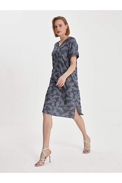 Faik Sönmez Rochie cu decolteu în V cu model de flori 66312