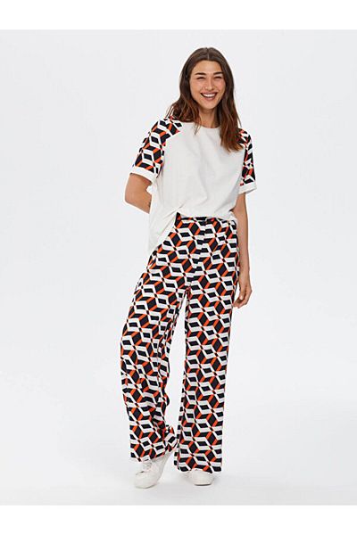 Faik Sönmez Geometric Pattern Straight Fit Trousers 66524
