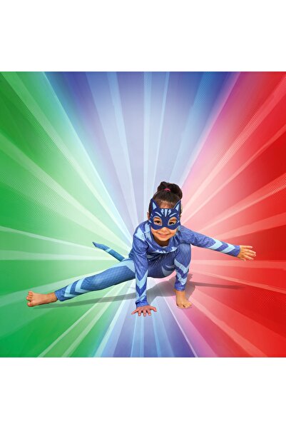 Moni Pj Maskeliler Kuyruklu Maskeli Baskılı Kaliteli Yerli Kedi Çocuk Kostümü