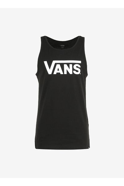 Vans Tricou negru simplu pentru bărbați cu gât rotund VN00055VBLK1 CLASSIC VANS TANK-B